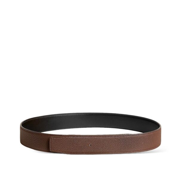 Hermes Reversible Black and Chocolate Leather Strap 38 mm - Image 2