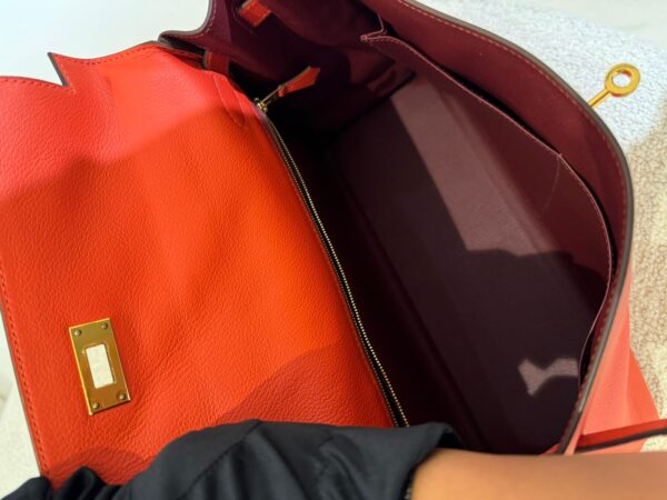 Hermes Kelly 32 Capucine Evercolor GHW - Image 8