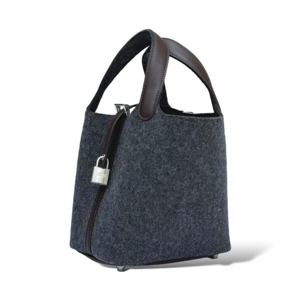 Hermes Picotin 18 Graphite,Ebene Felt PHW - Image 5