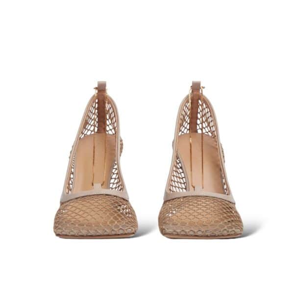 Bottega Veneta Stretch 37.5 EU Beige Lace-Up Sandal