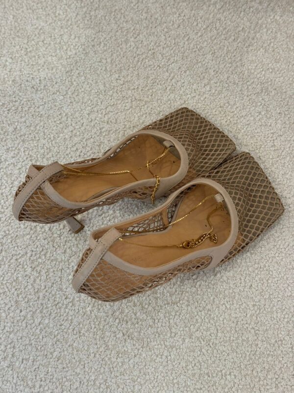 Bottega Veneta Stretch 37.5 EU Beige Lace-Up Sandal - Image 4