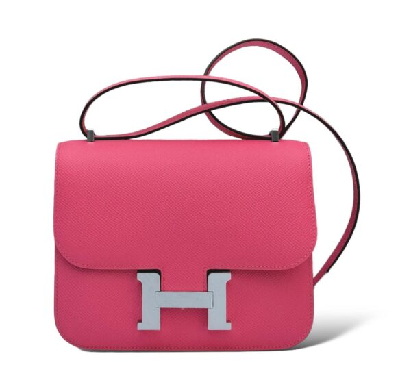 Hermes Constance 18 Rose Azalee Epsom PHW