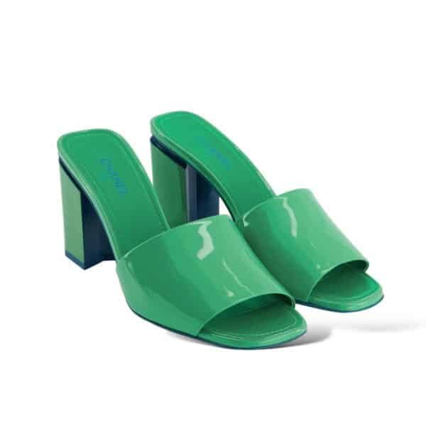 Chanel Mint Green 38 EU with Blue CC Logo Sandals