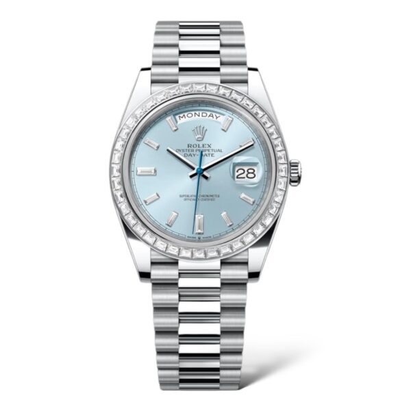 Rolex Day-Date 40mm 228396TBR Oystersteel Platinum and Diamond-Set Bezel With President Bracelet