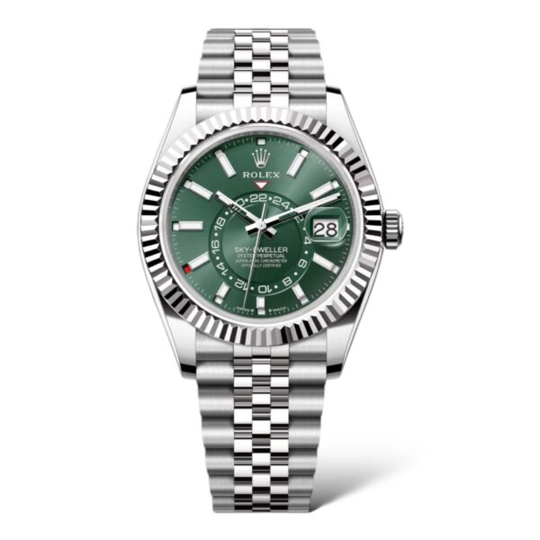 Rolex Sky-Dweller 42mm 336934 Oystersteel and White Gold With Mint Green Dial and Jubilee Bracelet