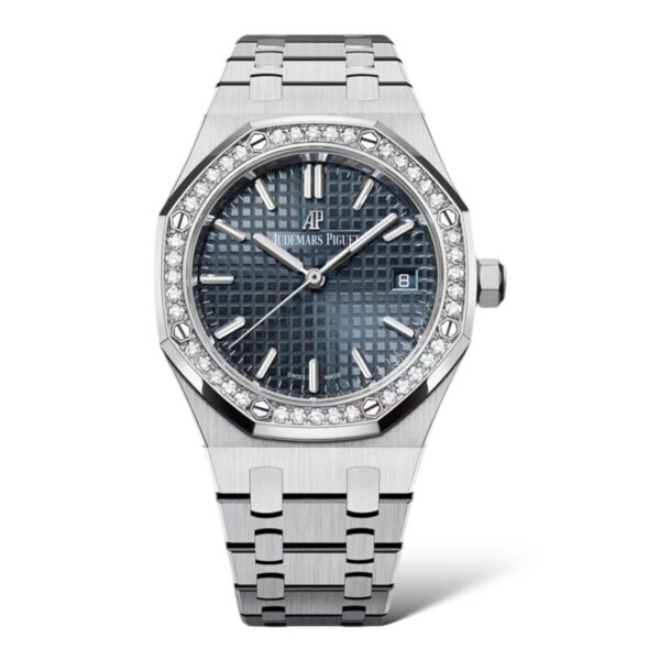 Audemars Piguet Royal Oak 34mm 77351ST.ZZ.1261ST.01 Selfwinding Stainless Steel Blue-Grey Dial Diamond-Set Bezel