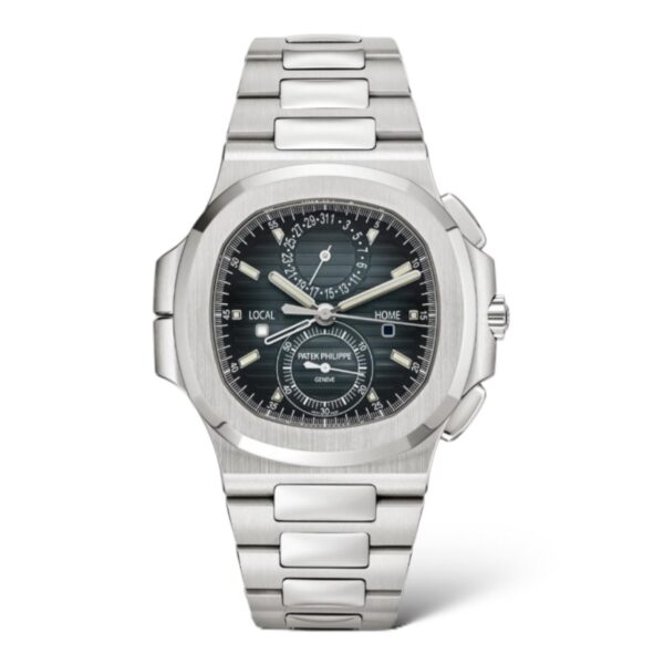 Patek Philippe Nautilus 40.5mm 5990/1A Stainless Steel Travel Time Dial Sunburst Blue With Black-Gradient Rim