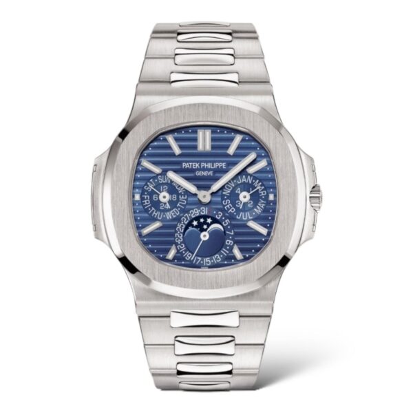 Patek Philippe Nautilus 40mm 5740/1G Perpetual Calendar White Gold Blue Sunburst Dial