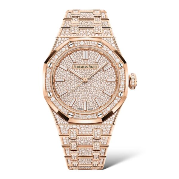 Audemars Piguet Royal Oak 37mm 15552OR.ZZ.1358OR.01 Baguette-Cut Diamonds Dial Rose Gold