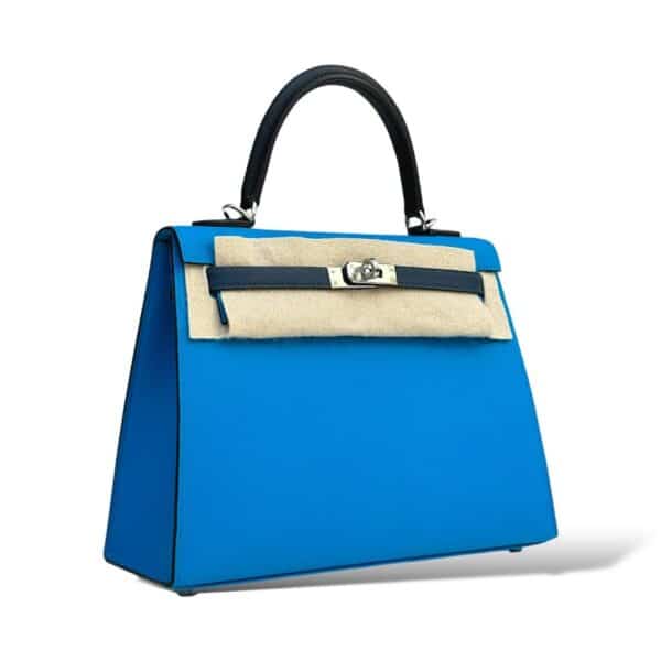 Hermes Kelly 25 Bleu Zanzibar, Bleu de Prusse, Black PHW - Image 2