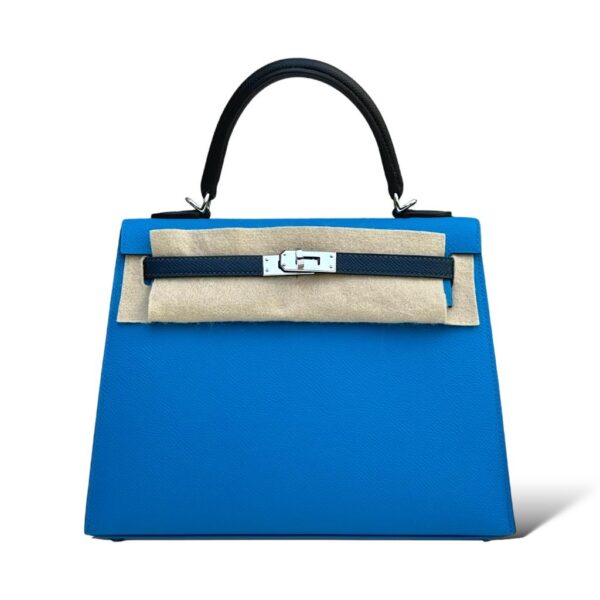 Hermes Kelly 25 Bleu Zanzibar, Bleu de Prusse, Black PHW