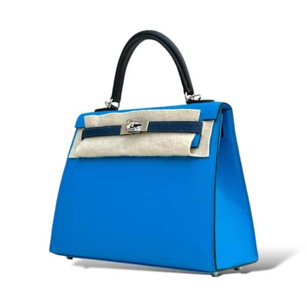 Hermes Kelly 25 Bleu Zanzibar, Bleu de Prusse, Black PHW - Image 5