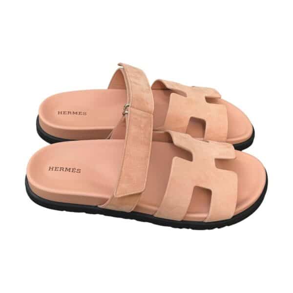Hermès Chypre 38 EU Nude Suede - Image 3