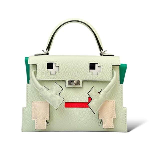 Hermes Kelly Doll Picto Vert Fizz/Nata/Rose Texas/Vert Jade PHW