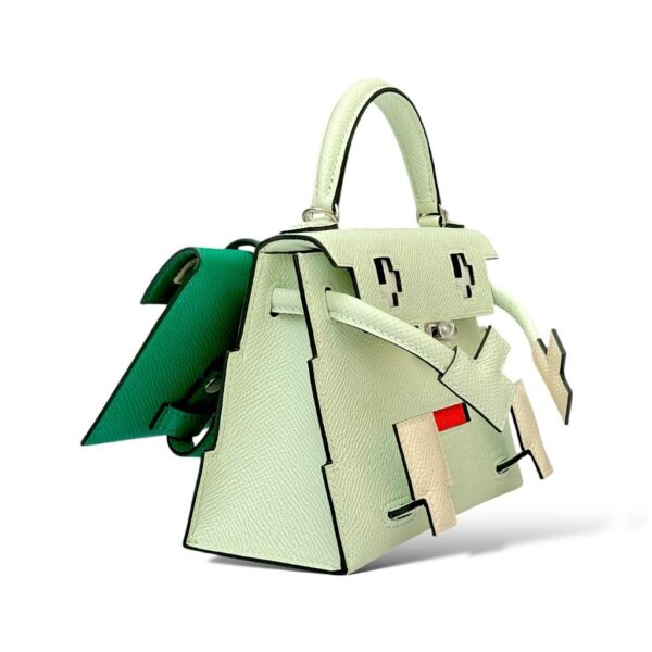 Hermes Kelly Doll Picto Vert Fizz/Nata/Rose Texas/Vert Jade PHW - Image 2