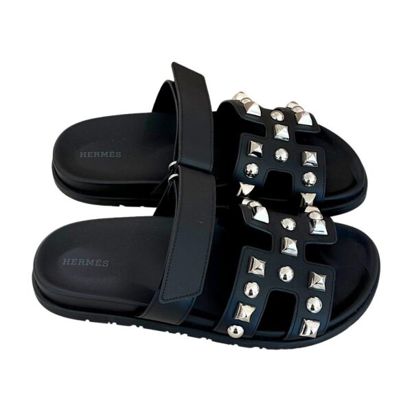 Hermes Chypre 38.5 EU Black with Studs - Image 3