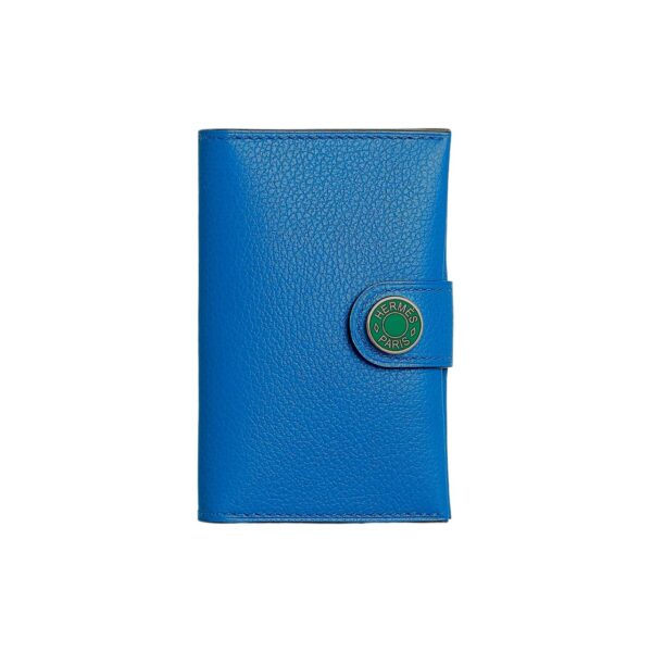 Hermes R.M.S bleu Zanzibar/vert vertigo Card Holder