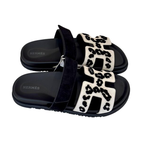 Hermès Chypre 38 EU Beige Esquisse, Noir Suede - Image 3