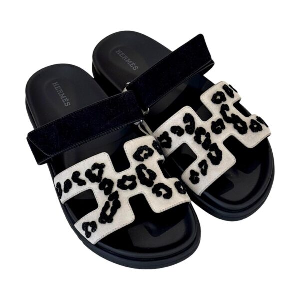Hermès Chypre 38 EU Beige Esquisse, Noir Suede - Image 2