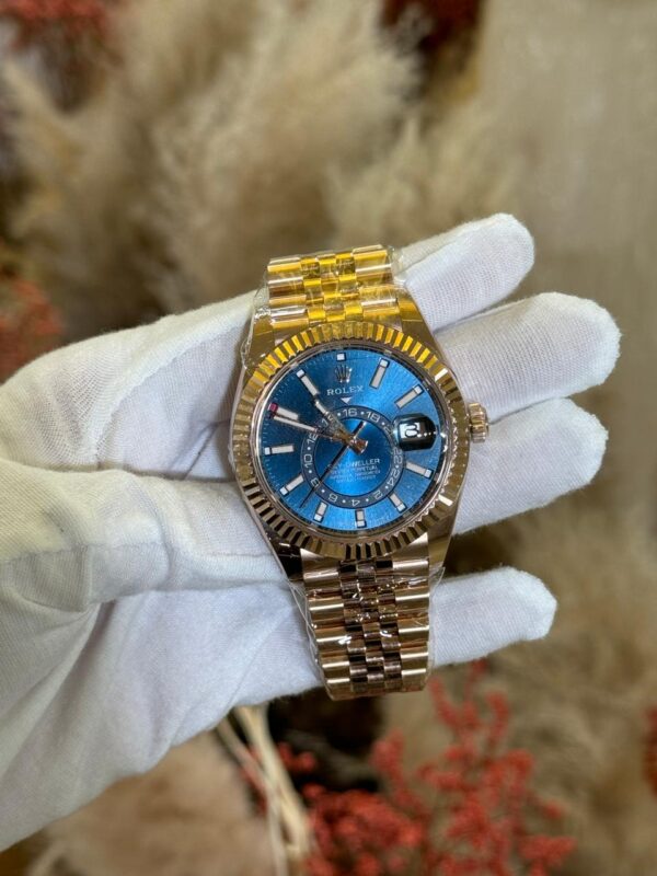 Rolex Sky Dweller 42mm 336935 Rose Gold Blue Green Dial Jubilee Bracelet - Image 2
