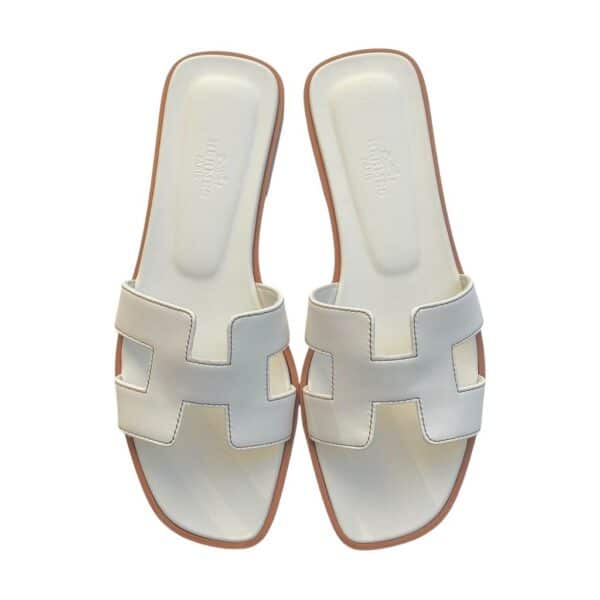 Hermes Oran 38.5 EU White Sandals