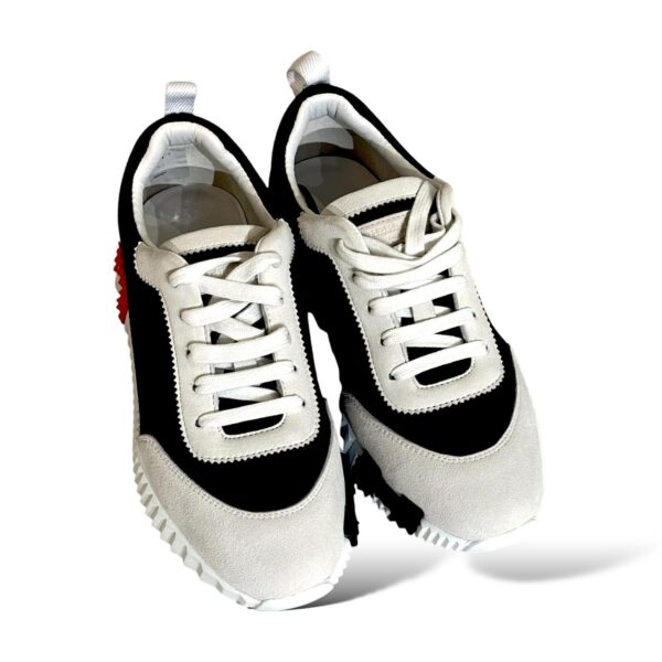 Hermes Bouncing 42.5 EU Noir/Blanc/Orange H Sneakers - Image 3