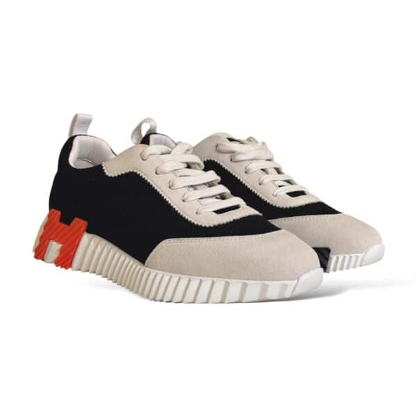 Hermes Bouncing 42.5 EU Noir/Blanc/Orange H Sneakers