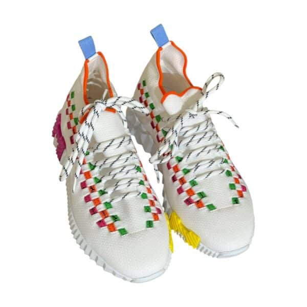 Hermes Flex 36.5 EU Multicolore Blanc Slip-on Sneakers - Image 2