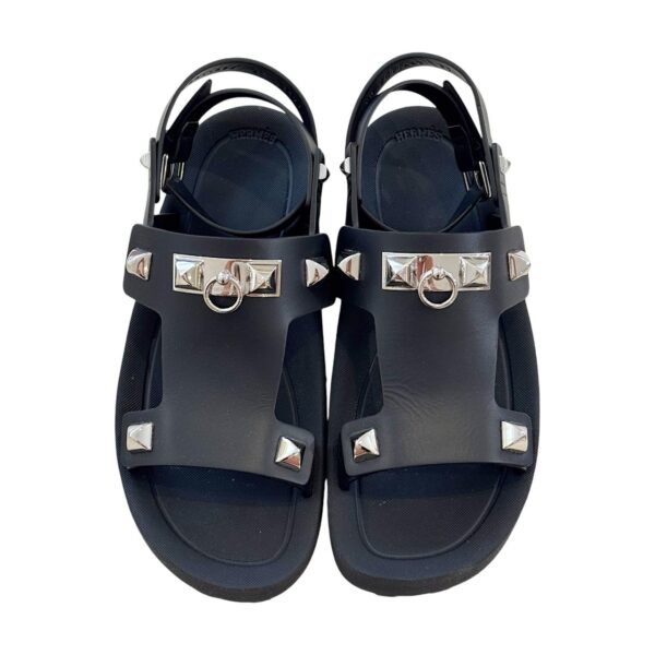 Hermes Intuition 37 EU Black with Studs Sandals - Image 5