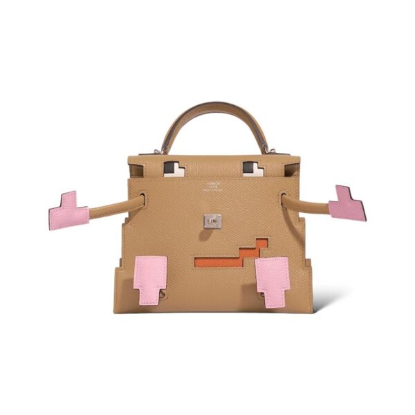 Hermes Kelly Doll Picto Chai, Mauve Sylvestre, Bleu Celeste Epsom PHW - Image 2