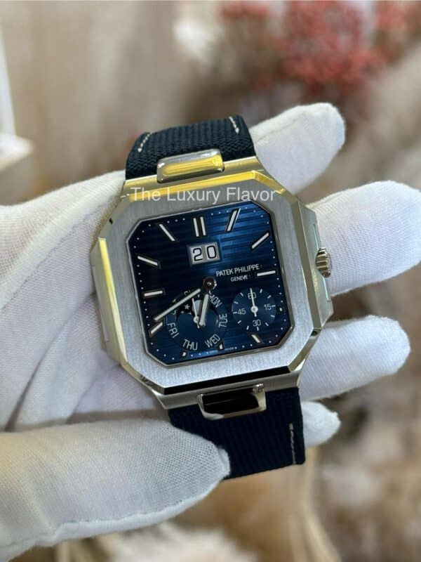 Patek Philippe Cubitus 45mm 5822P Platinum Case Composite Navy-Blue Straps Sunburst Blue Dial - Image 2