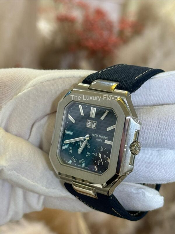Patek Philippe Cubitus 45mm 5822P Platinum Case Composite Navy-Blue Straps Sunburst Blue Dial - Image 3