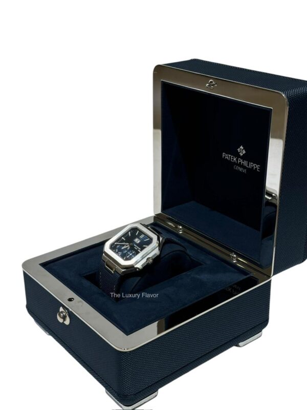 Patek Philippe Cubitus 45mm 5822P Platinum Case Composite Navy-Blue Straps Sunburst Blue Dial - Image 7