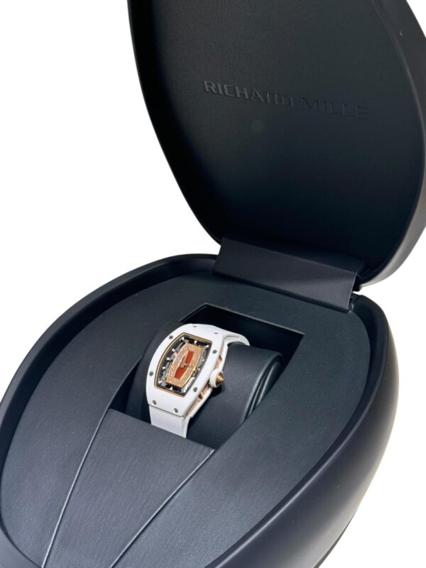 Richard Mille 07-01 White Ceramic Diamond Set Red Jasper Dial White Rubber Straps - Image 6