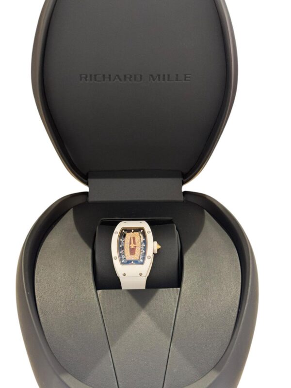 Richard Mille 07-01 White Ceramic Diamond Set Red Jasper Dial White Rubber Straps - Image 5