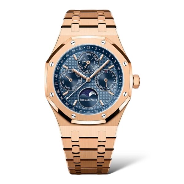 Audemars Piguet Royal Oak 41mm 26574OR.OO.1220OR.03 Rose Gold Blue Dial With ''Grande Tapisserie'' Dial