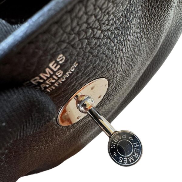 Hermes Lindy 30 Black Clemence PHW - Image 6