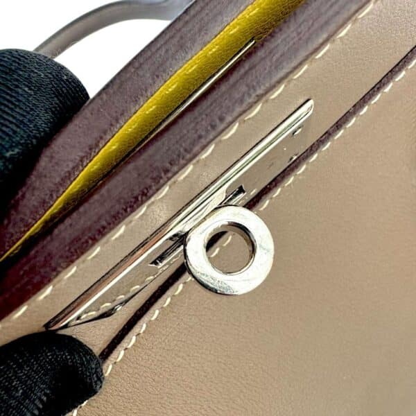 Hermes Tool Box 20 Etoupe/Lime Swift PHW - Image 9