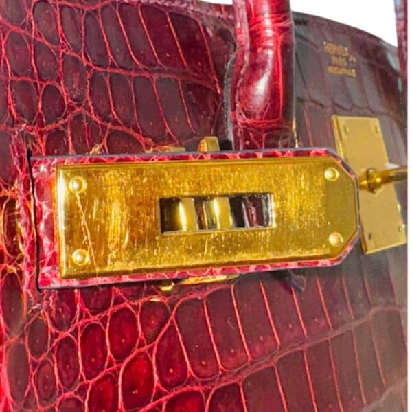Hermes Birkin 30 Bordeaux Croco GHW - Image 8