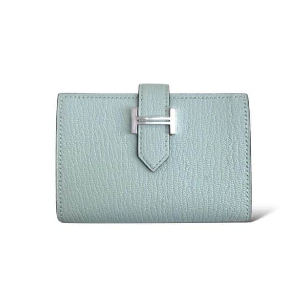 Hermes Bearn Vert Peppermint Chevre Compact Wallet PHW