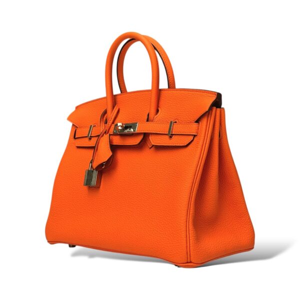 Hermes Birkin 25 Orange Minium Togo PHW - Image 4