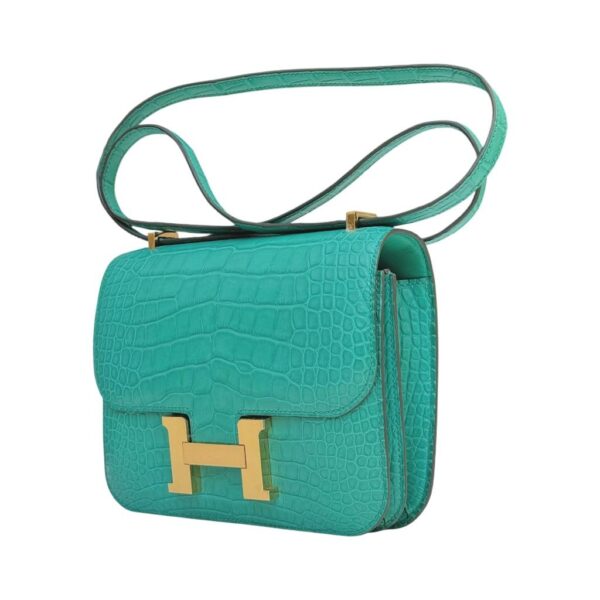 Hermes Constance Mini Vert Jade Croco GHW - Image 5