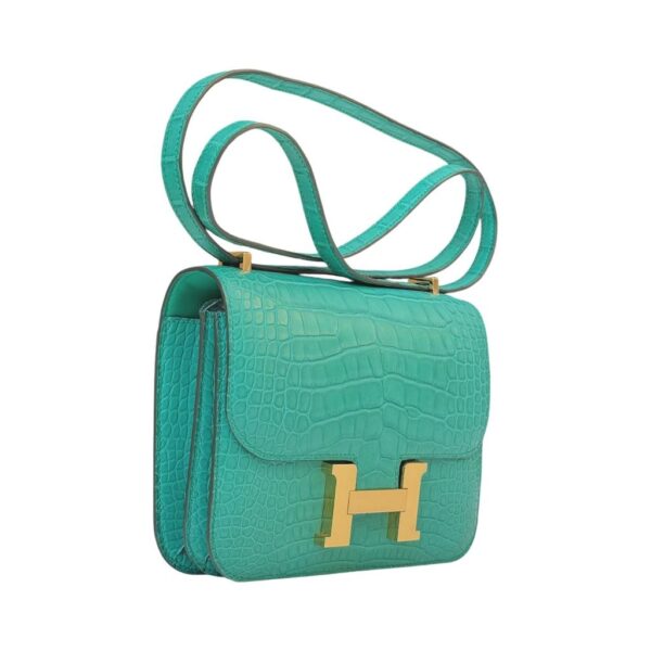 Hermes Constance Mini Vert Jade Croco GHW - Image 2