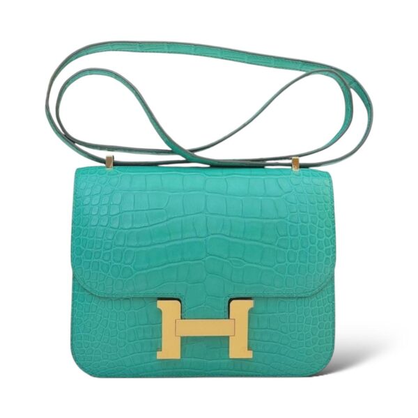 Hermes Constance Mini Vert Jade Croco GHW