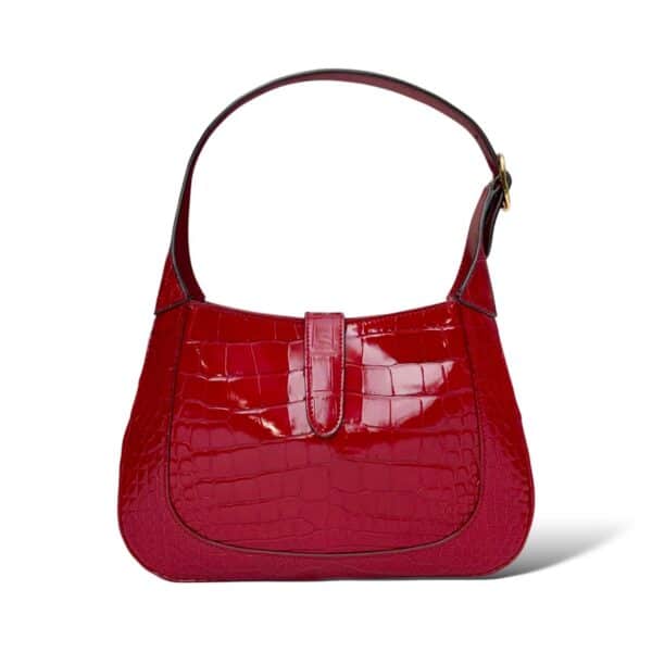 Gucci Jackie Red Crocodile Shoulder Bag - Image 4