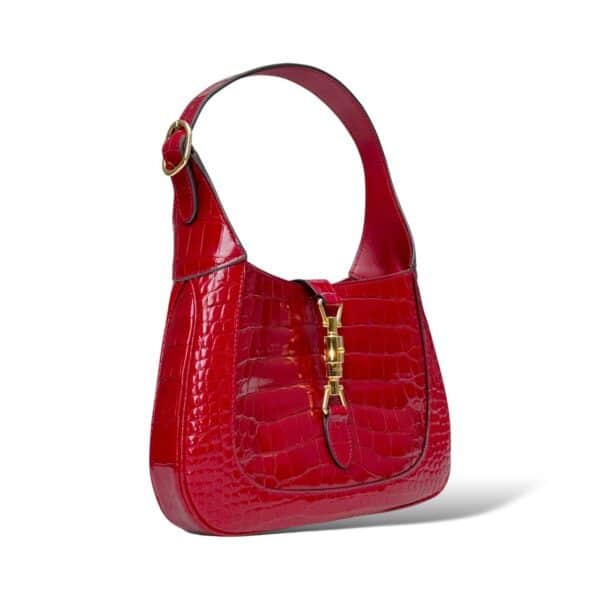 Gucci Jackie Red Crocodile Shoulder Bag - Image 2