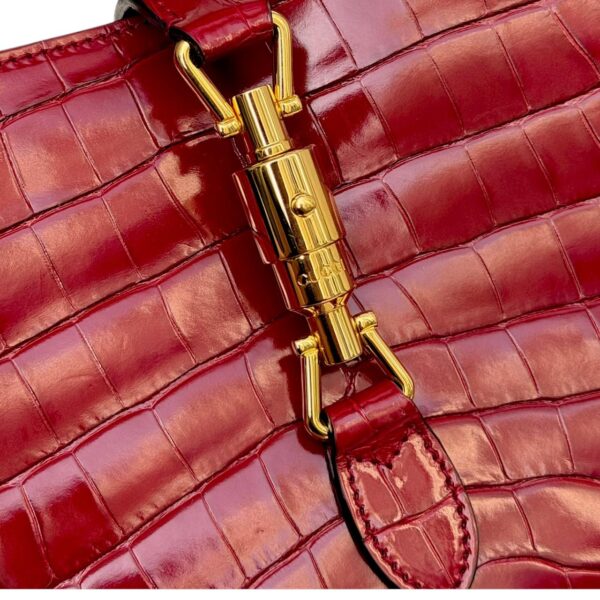Gucci Jackie Red Crocodile Shoulder Bag - Image 7