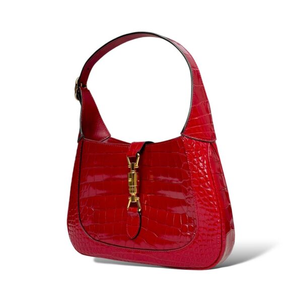 Gucci Jackie Red Crocodile Shoulder Bag - Image 5