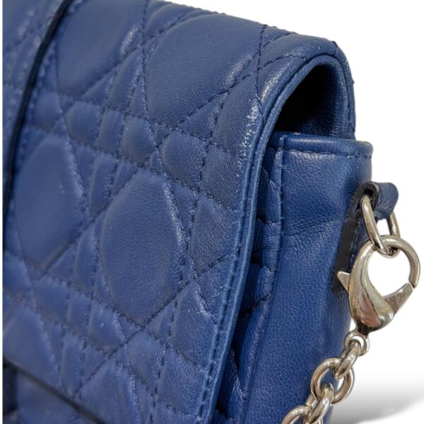 Dior Cannage New Lock Wallet on Chain in Blue Leather Bag - Image 5