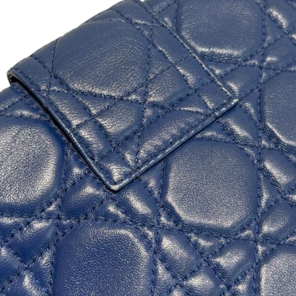 Dior Cannage New Lock Wallet on Chain in Blue Leather Bag - Image 9